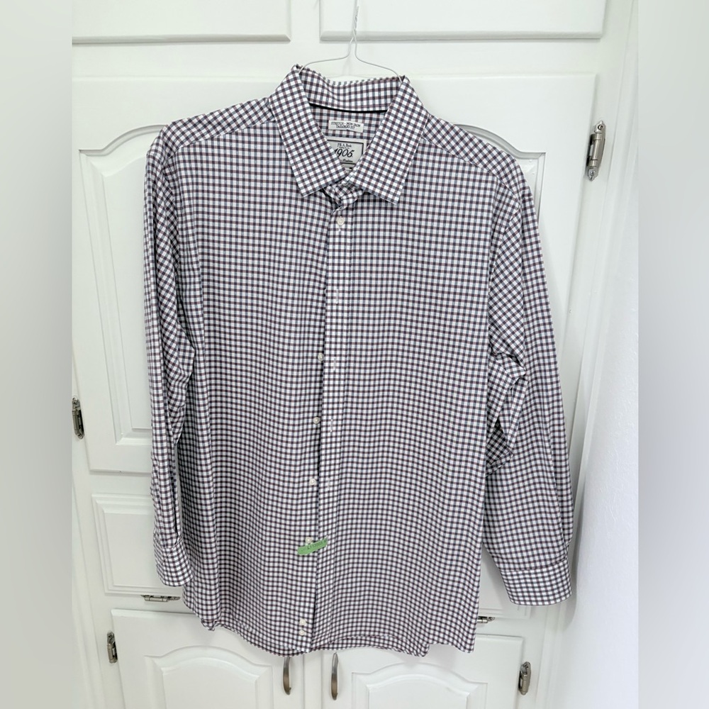 Jos A Banks Men's 17/33 red/blue Checkered Shirt